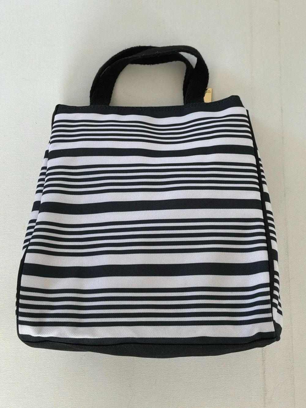 Kate Spade New York Black & White Striped Insulated Lunch Tote Bag